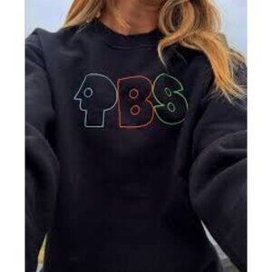 Lingua Franca PBS Retro Logo Sweatshirt Cream Size XL